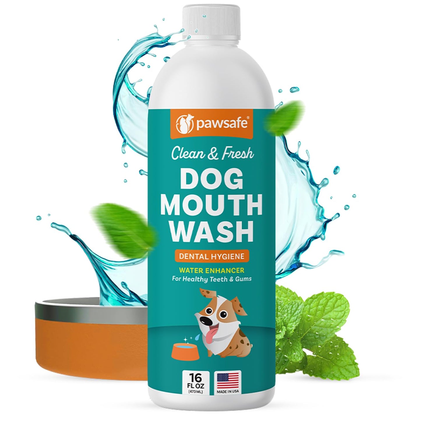 Dog Mouthwash Dental Water Additive for Fresh Breath Plaque & Tartar Control Best Natural Cleaning Freshener Formula for Healthy Teeth & Gums Advanced Easy-to-Use Oral Care Solution